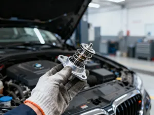 Ciemnoszary Audi SQ7 zaparkowany na nowoczesnym podjeździe w świetle zachodzącego słońca.